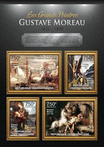 CENTRAFRICAINE 2013 SHEET GUSTAVE MOREAU ART PAINTINGS