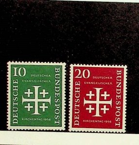 GERMANY Sc 744-5 NH ISSUE OF 1956 - MEETING OF PROTESTANTS - (AF24)