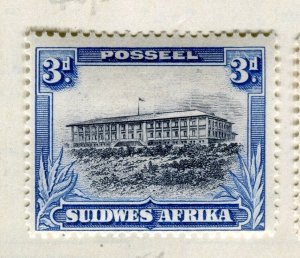 SOUTH WEST AFRICA; 1930s early GV pictorial issue Mint hinged 3d. value