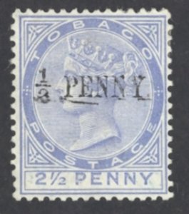 Tobago Sc# 25 MH (c) 1886-1892 1/2p on 2 1/2p ultra Queen Victoria