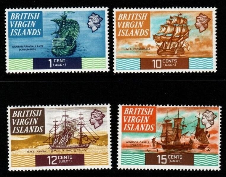 BRITISH VIRGIN ISLANDS SG241a/50a 1974 SHIPS DEFINITIVE SET p13½ MNH 