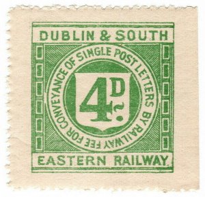 (I.B) Dublin & South Eastern Railway : Letter Stamp 4d