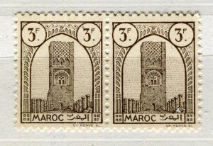 FRENCH MAROC; 1943 Hassan Tower Rabat issue MINT MNH unmounted 3Fr. PAIR