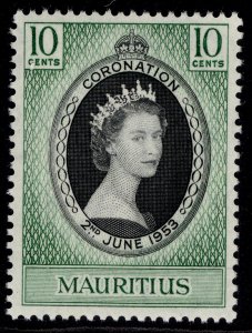 MAURITIUS QEII SG291, 10c 1953 CORONATION, NH MINT.