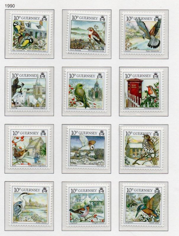 Guernsey Sc 445a-l 1990 Christmas stamp singles mint NH