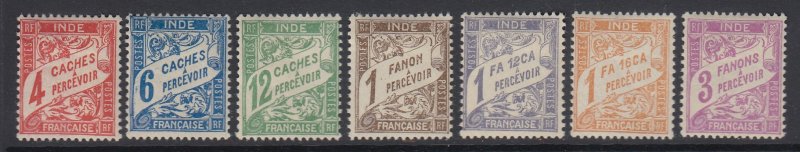 French India, Scott J12-J18 (Yvert TT12-TT18), MHR