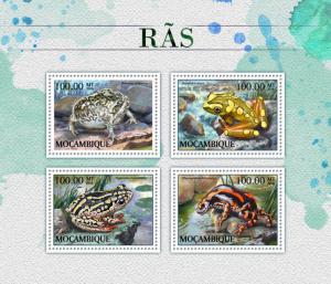 Mozambique 2016 MNH Frogs 4v M/S Amphibians Stamps