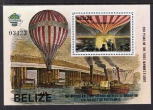 Belize 678 Hot Air Balloon Souvenir Sheet MNH VF