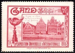 1913 Belgium Poster Stamp Universal & International Exhibition Ghent