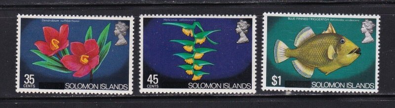 Solomon Islands stamps #243 - 245, MNH OG,XF, topicals, CV $8.50
