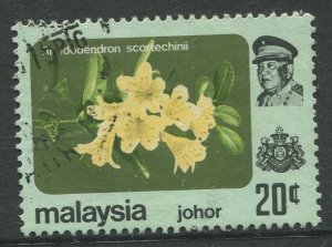 STAMP STATION PERTH Johore #188 Sultan Arms & Flowers Used 1979