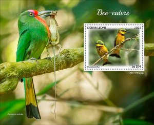 SIERRA LEONE - 2023 - Bee-eaters - Perf Souv Sheet - Mint Never Hinged