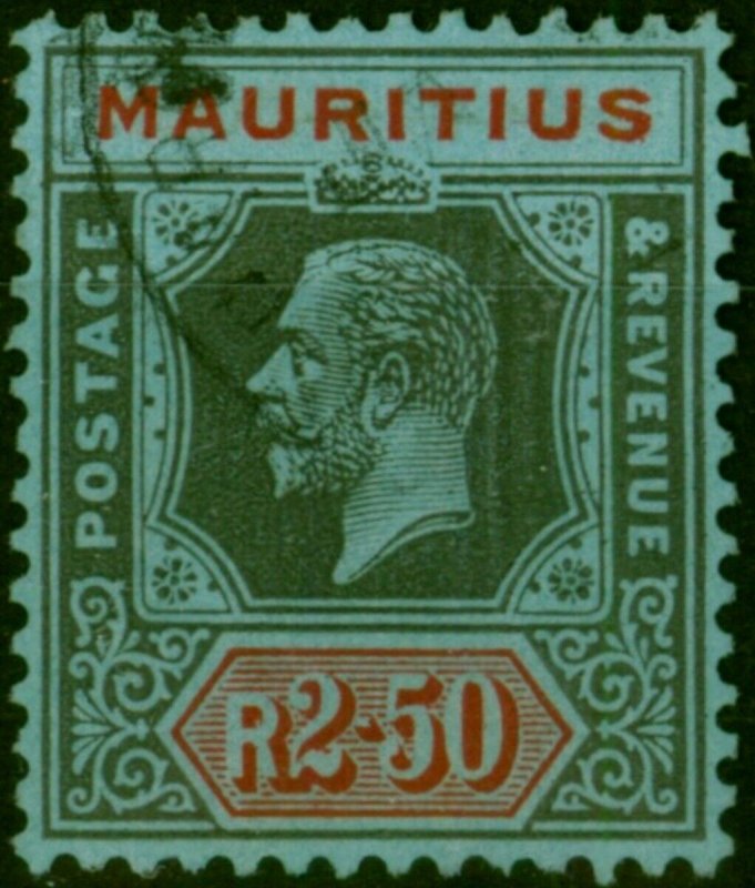 Mauritius 1922 2R50 Black & Red-Blue SG239 Fine Used