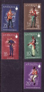 Antigua-SC#283-7-unused NH set Military Uniforms 1972-