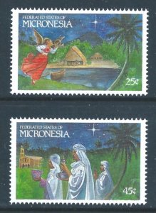 Micronesia #104-5 NH Christmas 1989, Angel, Wisemen