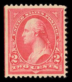 US Sc 267 Mint NO GUM - 1895 2¢ Washington, Type III, Double Line Wmk