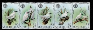 SEYCHELLES QEII SG500a, horz strip of 500/4, NH MINT.