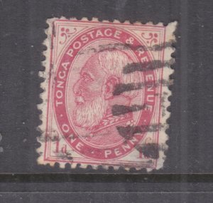 TONGA, 1887 perf. 12 x 11 1/2, 1d. Carmine, used.