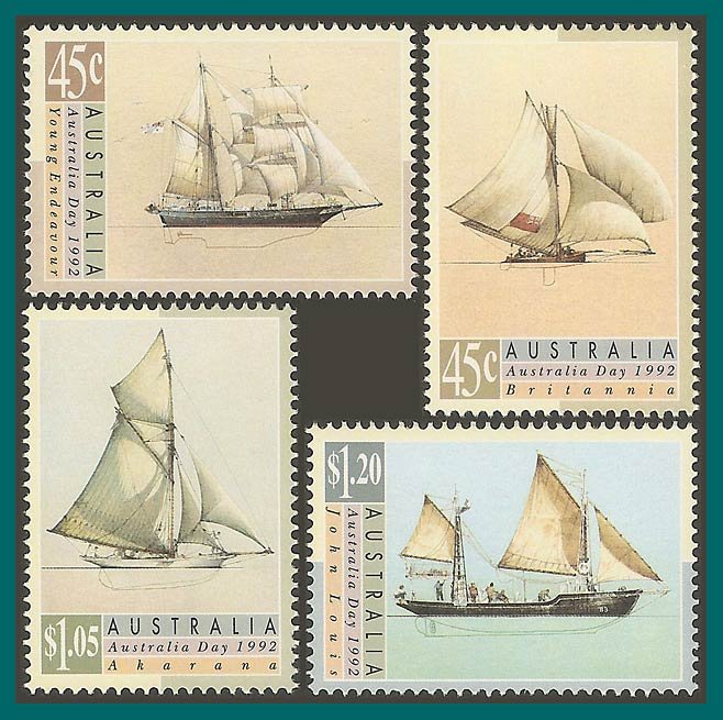 Australia 1992 Australia Day, Ships, MNH #1249-1252,SG1333-SG1336