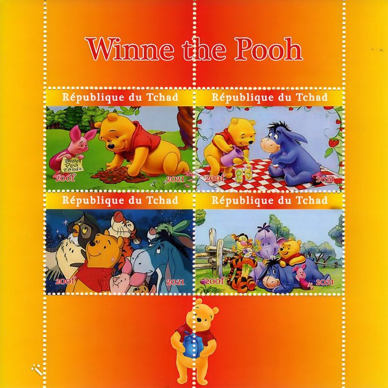 Chad 2021 WINNE THE POOH Disney Characters Sheetlet (4) MNH