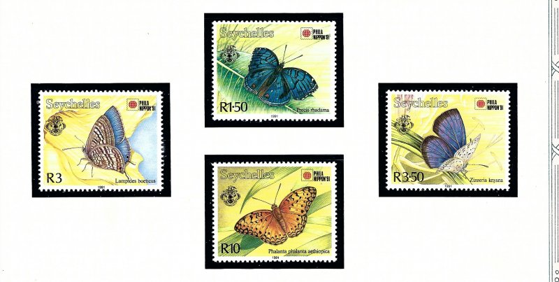 Seychelles 725-28 MNH 1991 Butterflies