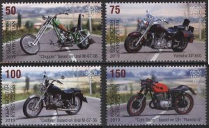 Kyrgyzstan KEP 121-124 (mnh set of 4 from s/s) motorcycles (2019)