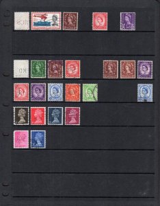 COLLECTION OF QE2 PERFINS ON DOUBLE-SIDED PAGE (PRE-DECIMAL & DECIMAL) 