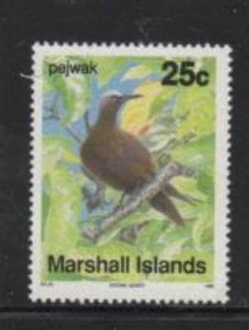 MARSHALL ISLANDS #353 1990 25c BROWN NODDY BIRD MINT VF NH