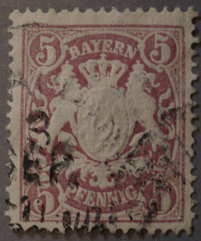 Germany States Bavaria #61 Used With Dated Postmark 3 SEP w/o Year