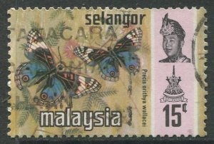 STAMP STATION PERTH Selangor #133 Sultan Salahuddin Butterfly Type Used 1971