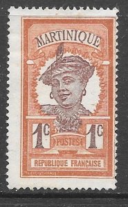 Martinique 62: 1c Martinique Woman, unused, NG, F-VF