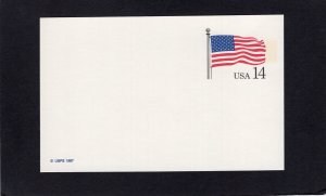 UX117 US Flag, MNH postal card