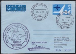 GB GERMANY 1972 M/V Regina Maris ship cover Lubeck ship mail cds...........B5508