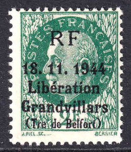 FRANCE 441 GRANDVILLARS LIBERATION OVERPRINT OG NH U/M F BEAUTIFUL GUM