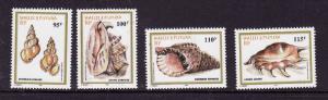 Wallis & Futuna-Sc#C207-10-unused NH Airmail set-Seashells-1999-