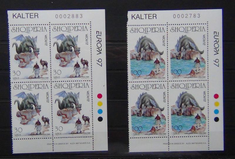 Albania 1997 Europa Tales & Legends set in blocks x 4 MNH