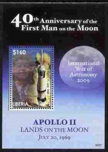 Liberia 2009 40th Anniversary of Moon Landing perf s/shee...