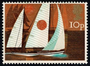 GB 1975 Sailing. 10p paler orange 2nd printing. SG Spec. W312e