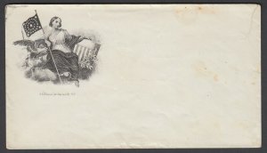 Civil War Patriotic unused Kimmel cover - Lady Liberty, Flag and Eagle (sm tear)