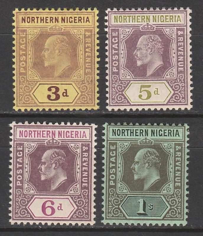 NORTHERN NIGERIA 1910 KEVII RANGE TO 1/- WMK MULTI CROWN CA