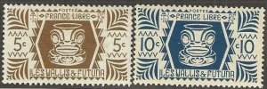 Wallis & Futuna 127-128, mint, hinged 1944-6  (f295)