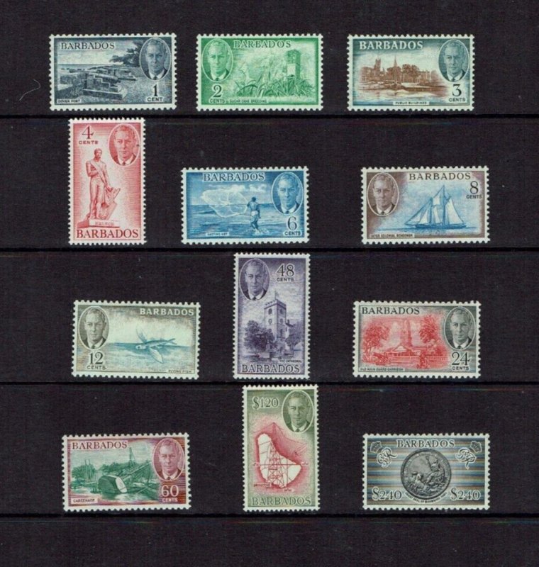 Barbados: 1950, King George VI definitives, Mint Set