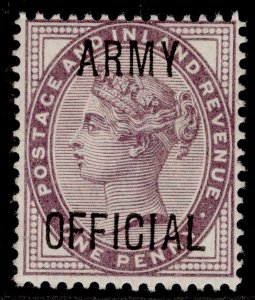 GB QV SG O43, 1d lilac DIE II, NH MINT. 