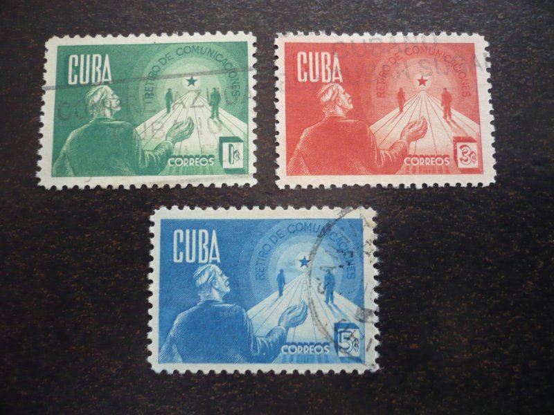 Stamps - Cuba - Scott# 381-383 - Used Set of 3 Stamps