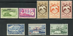French Eq. Africa Scott 3,36,142,145,147,166,336-37 Unused F-VFOG - SCV $6.20