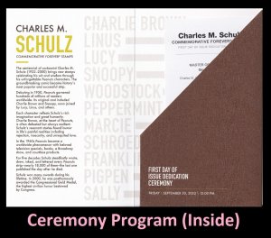 US 5726d Charles M Schulz Sally Brown Ceremony Program FDC 2022
