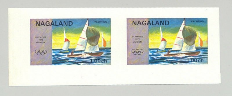 Nagaland (Propaganda) 1971 Sailing, Olympics 1v Imperf S/S Collective Proof Pair