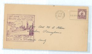 US 718 S.S. Manhattan Maiden Voyage August 10, 1932 New York to Hamburg Ger. addressed.