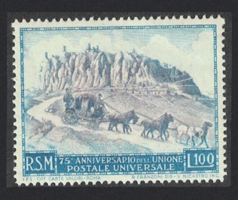 San Marino Horses 75th Anniversary of UPU 100L SG#403 MI#438 SC#304