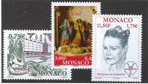 Monaco SC#2179, 2183-2184 MNH VF...Great Opportunity!